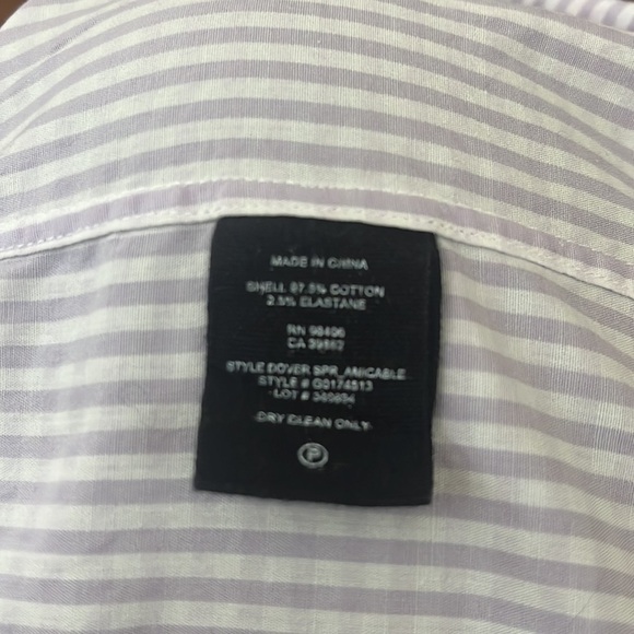 Theory mens lilac White Plaid Buttons Down Shirt Size 17 R - Picture 10 of 11